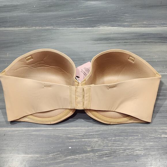 Calvin Klein Strapless Push-Up Bra 36DD Underwire Naked Glamour QF5677 Beige - Picture 2 of 11
